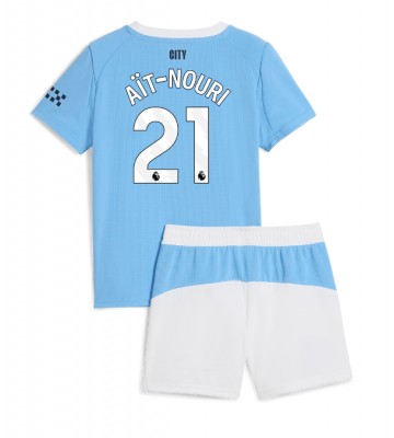 Manchester City Rayan Ait-Nouri #21 Hjemmebanetrøje Børn 2025-26 Kortærmet (+ Korte bukser)